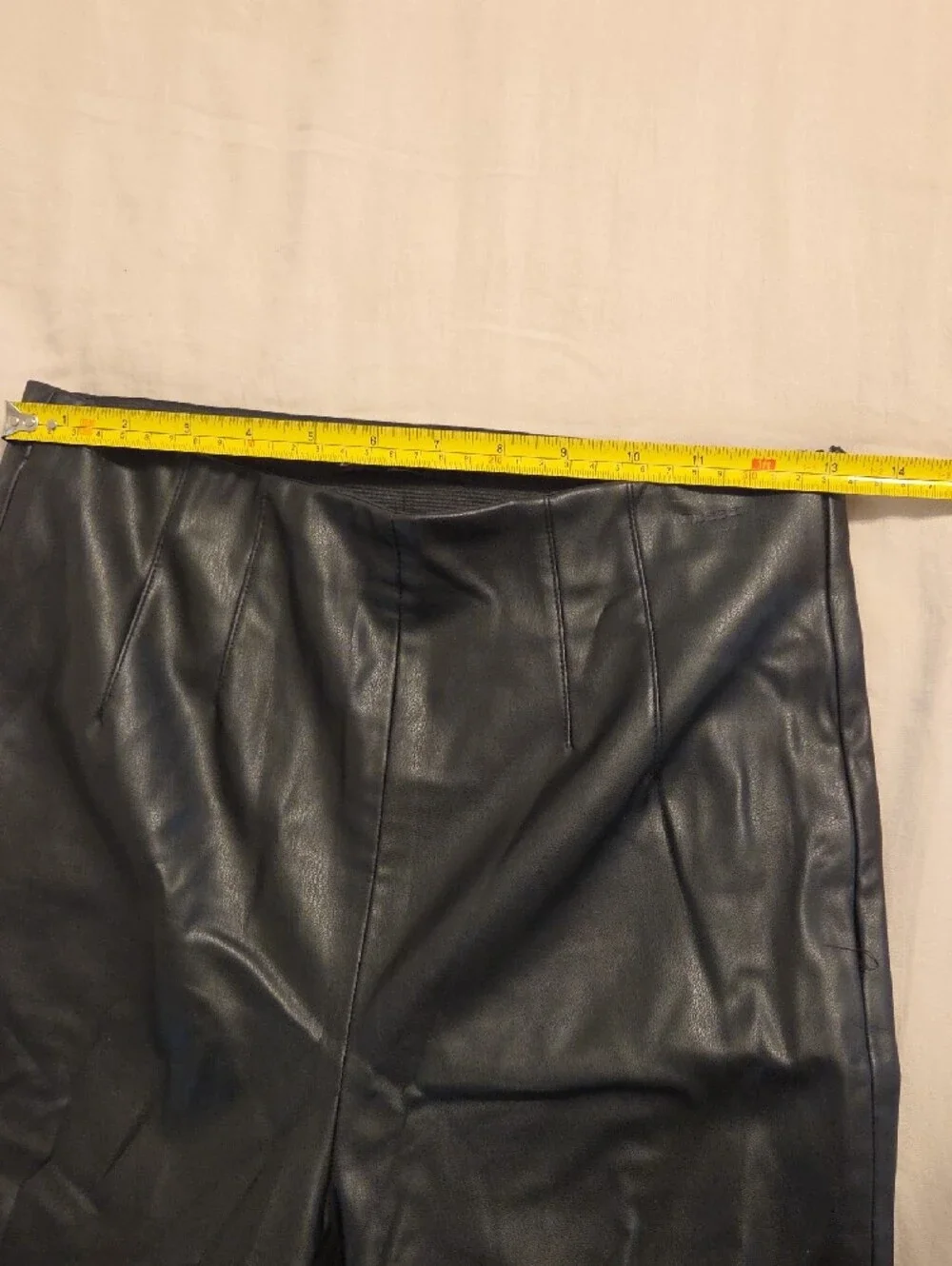 Women's Zara High-waisted Black Faux Leather Pants